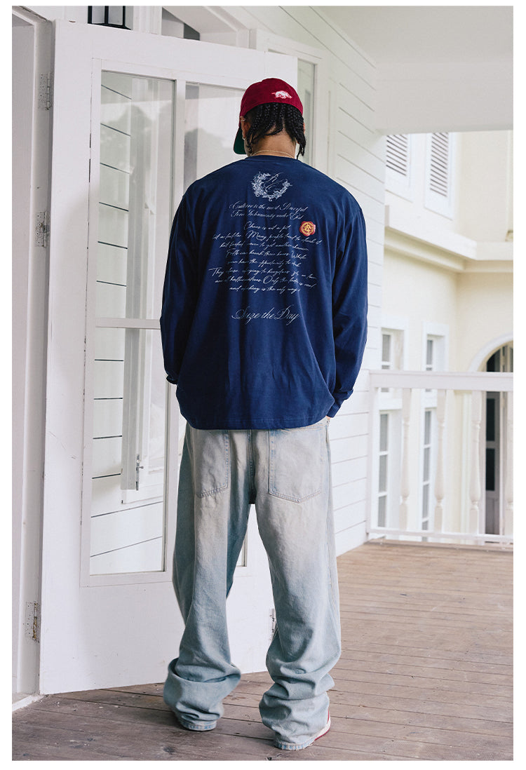 Remedy Wax Seal Handwritten Letter Print Long Sleeve Tee | Face 3 Face