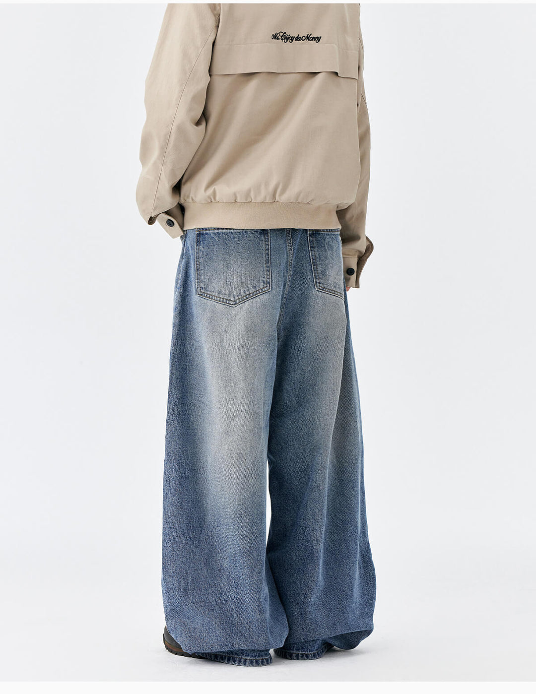 MEDM Flower Vine Laser Burnout Washed Machete Jeans | Face 3 Face