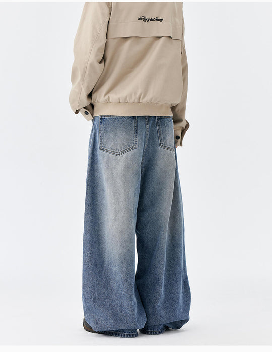 MEDM Flower Vine Laser Burnout Washed Machete Jeans | Face 3 Face