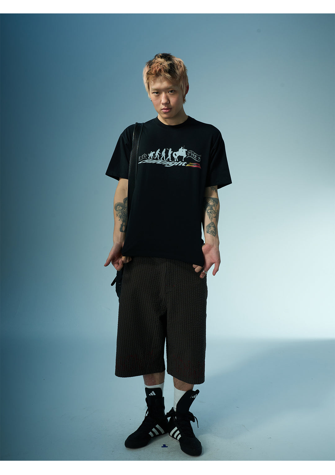 EVILKNIGHT(EK) Devil's Evolution Basic Letter Printed Tee | Face 3 Face