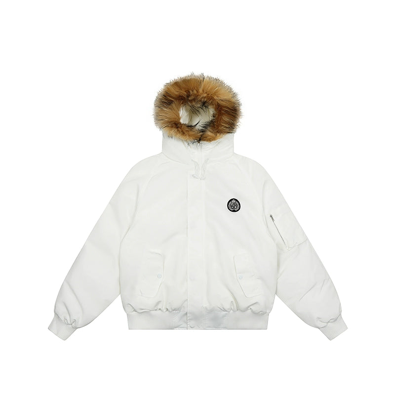 Bomber Jacket | Achock Faux Fur Hooded Bomber Jacket | Face 3 Face