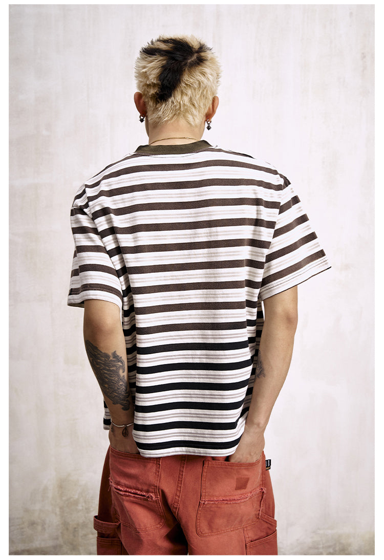 Remedy Washed Striped Star Print Tee | Face 3 Face
