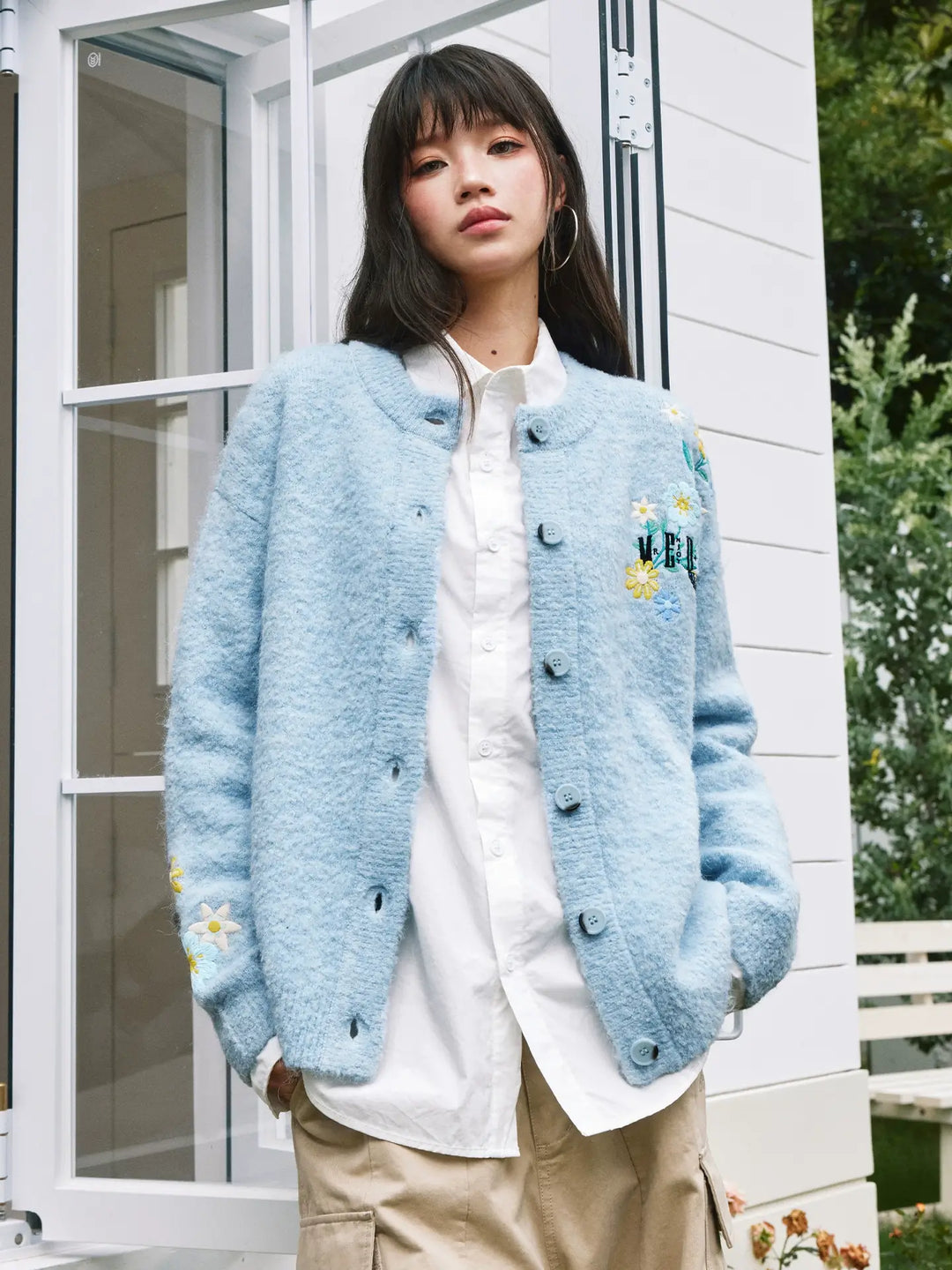 MEDM Floral Vine Embroidered Knit Cardigan | Face 3 Face