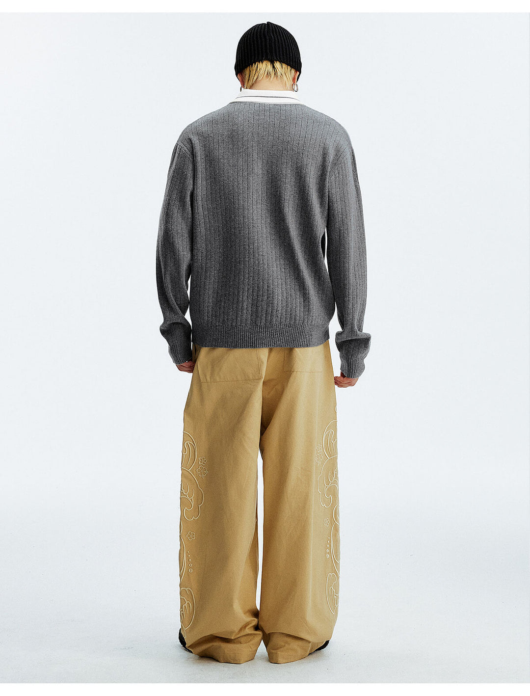 MEDM Color Blocked Long Sleeve Knit Polo Sweater | Face 3 Face