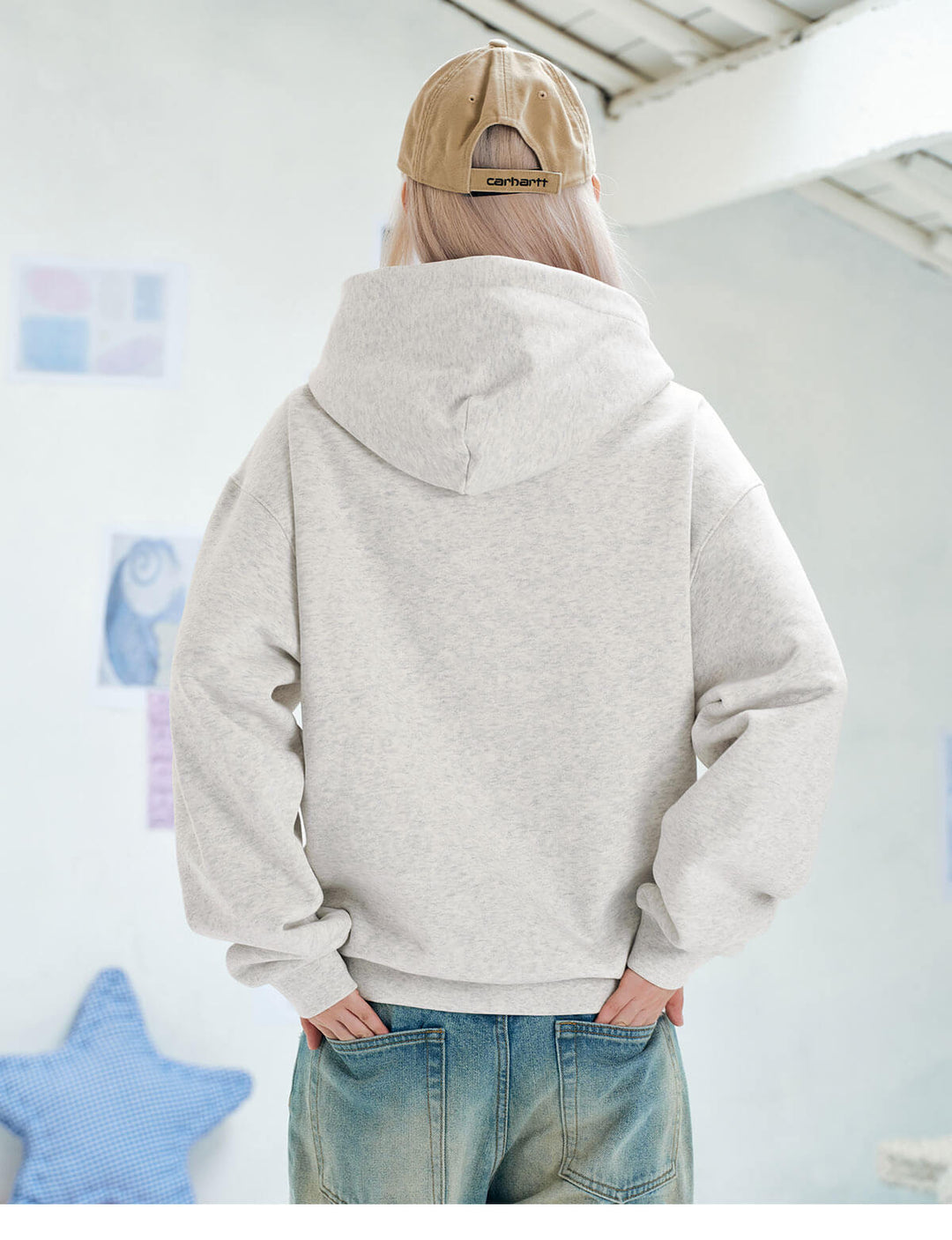 MEDM Leopard Hood Lining Star Patch Logo Hoodie