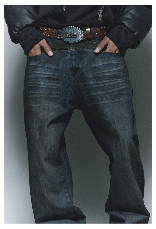 ANTIDOTE Dirty Blue Destroyed Studded Bootcut Jeans | Face 3 Face