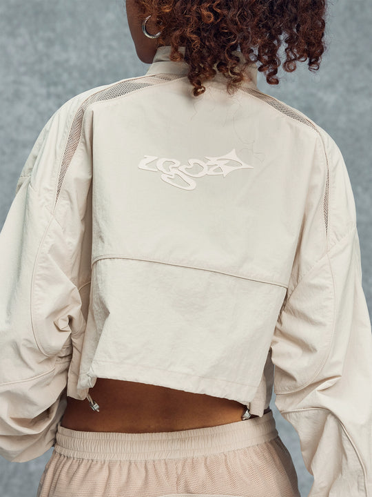 1807 Mesh Patchwork Cropped Track Jacket | Face 3 Face