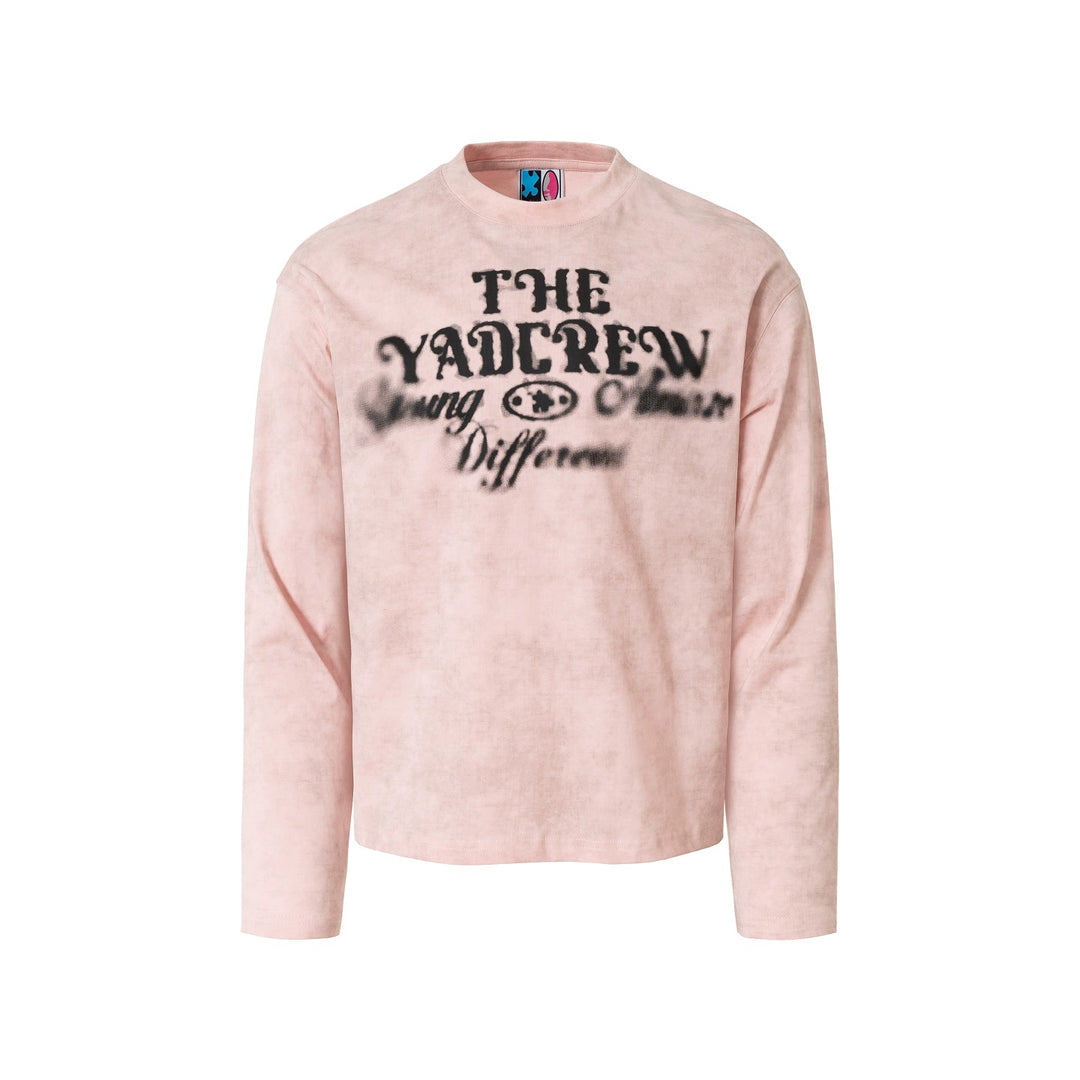 YADcrew Washed Ink Dyed Print Long Sleeve Tee | Face 3 Face