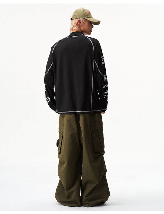 MEDM Multi Logo Print Quick Dry Long Sleeve Sports Tee | Face 3 Face