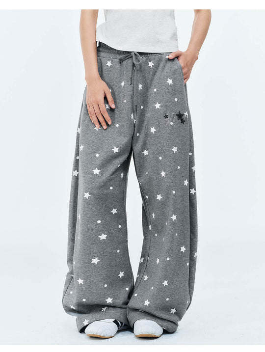 MEDM Star Polka Dot Print Baggy Sweatpants | Face 3 Face