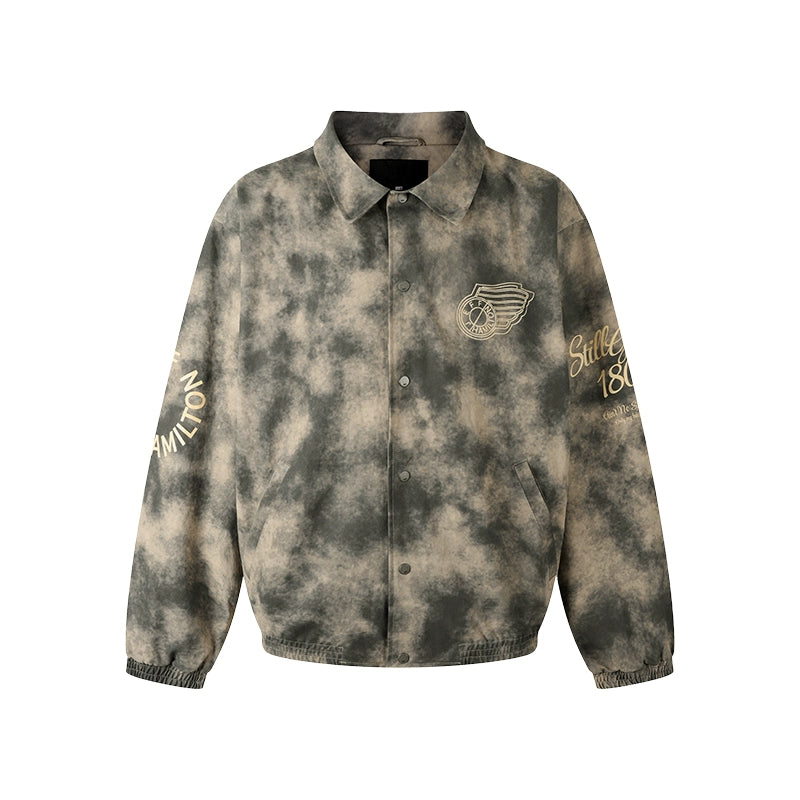 1807 JEFF HAMILTON Tie Dye Printed Coach Jacket | Face 3 Face