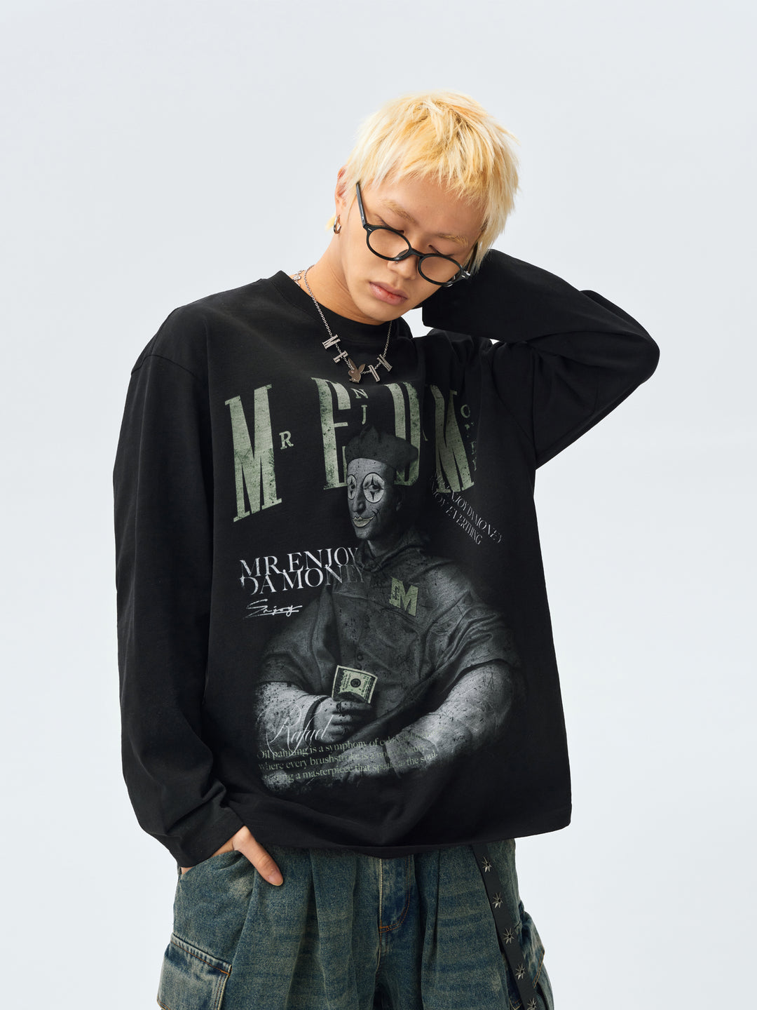 MEDM Clown Oil Painting Long Sleeve Tee | Face 3 Face