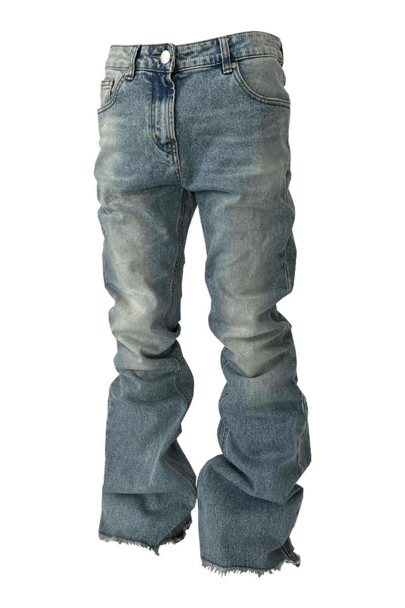 KARMANISTIC Cutoff Washed Flared Jeans | Face 3 Face