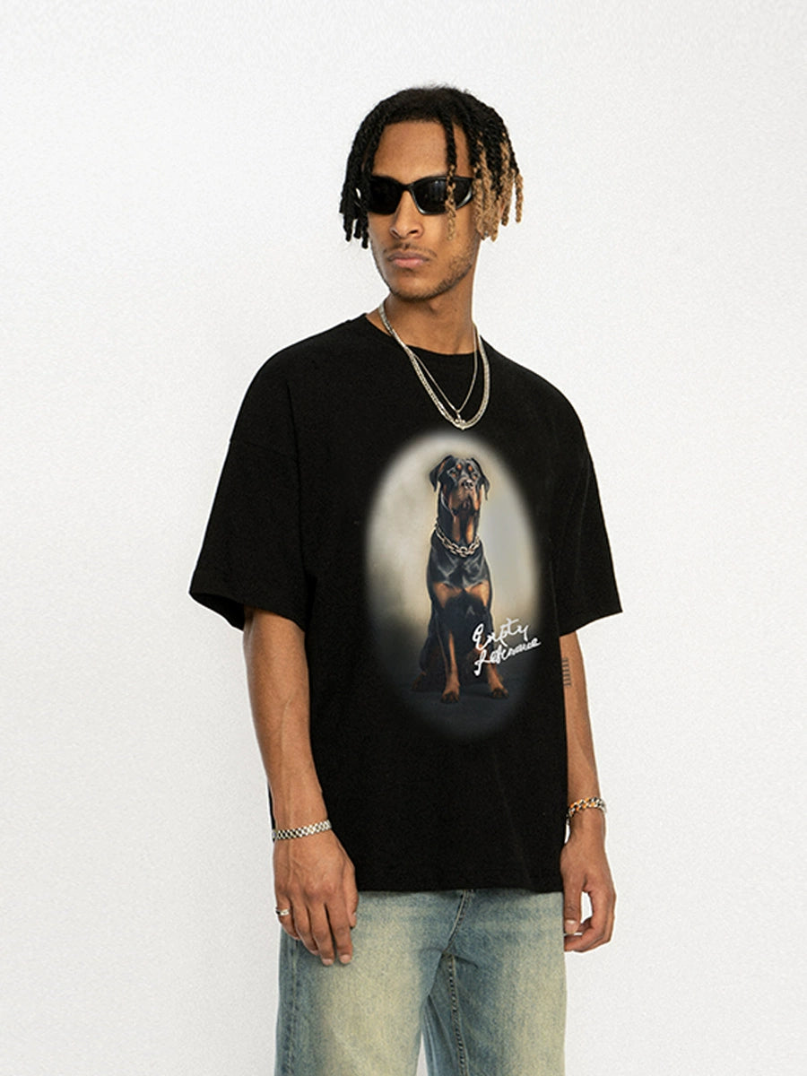 EMPTY REFERENCE Rottweiler Dog Print Tee