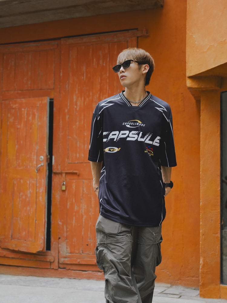 CapsuleMade Racing Suit Design Printed Soccer Jersey | Face 3 Face