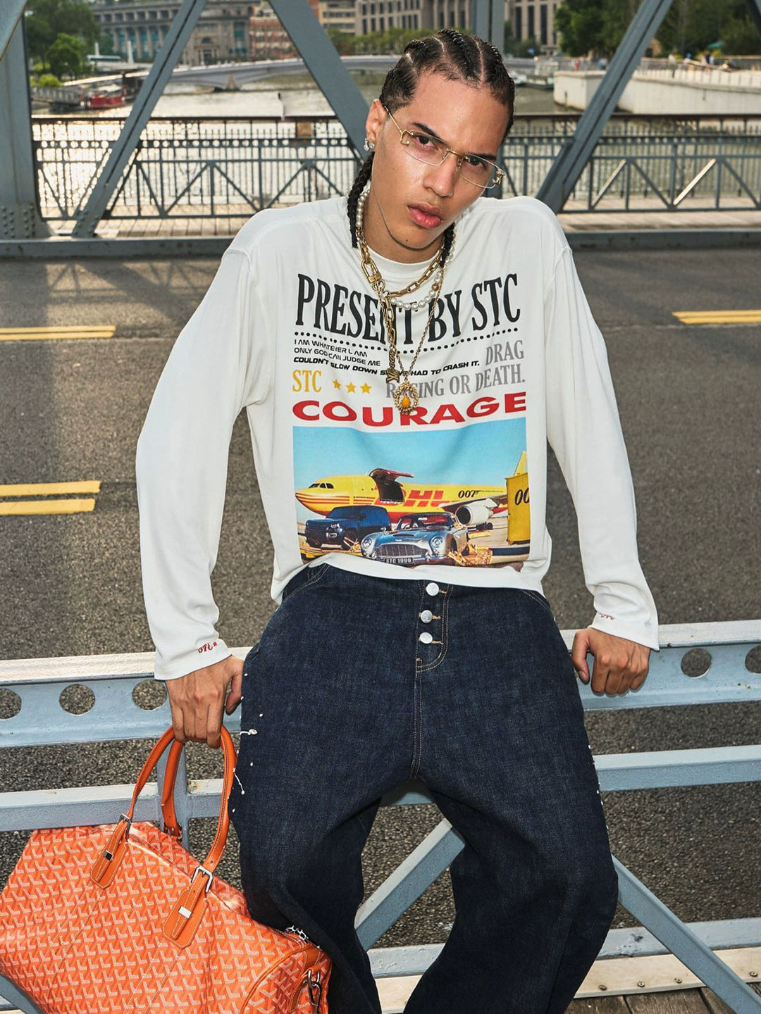 STEEPC Vintage Photo Print Long Sleeve Tee | Face 3 Face