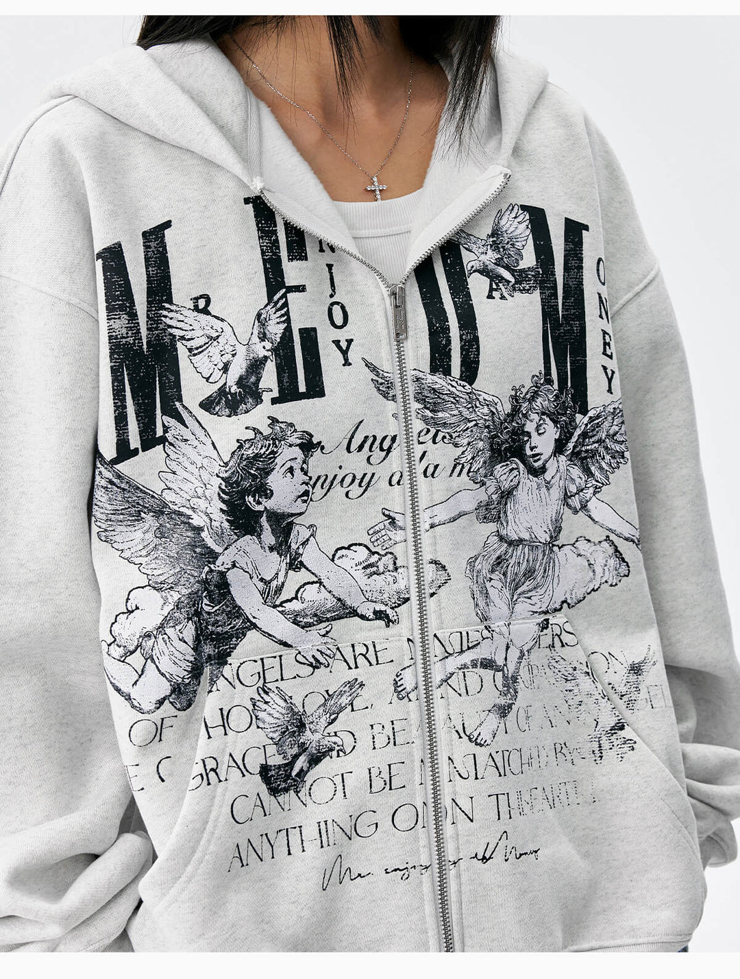 MEDM Angel Patch Zip Up Hoodie | Face 3 Face