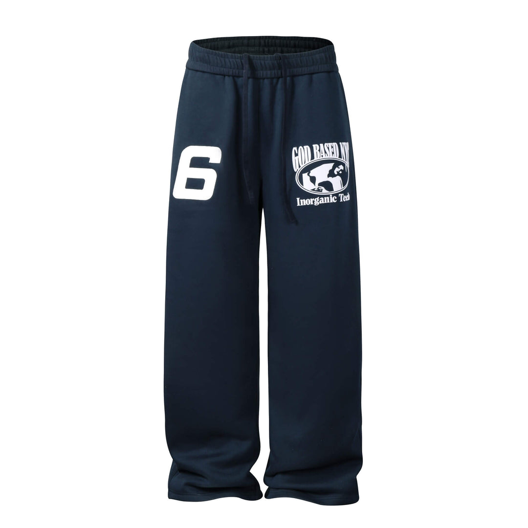 NOVACAM Flocking Print Baggy Sweatpants