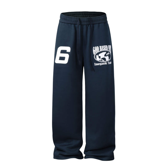 NOVACAM Flocking Print Baggy Sweatpants