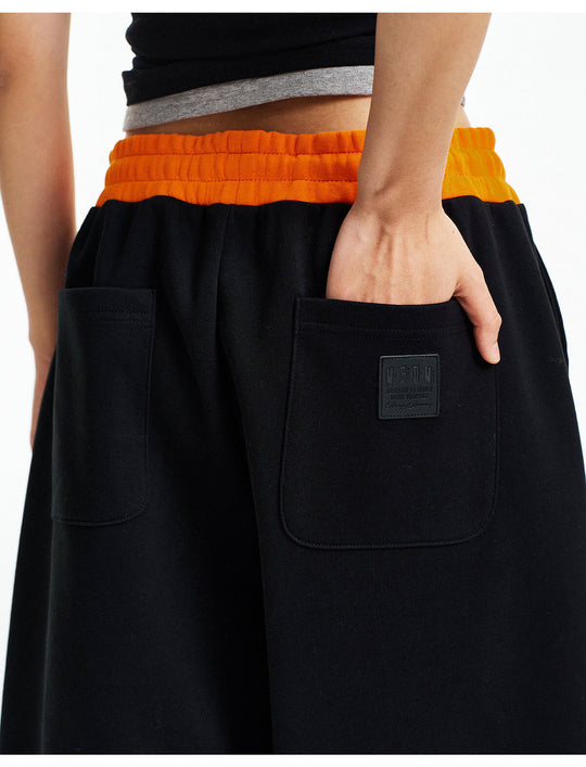 MEDM Color Block Waist Air Layered Baggy Sweatpants | Face 3 Face