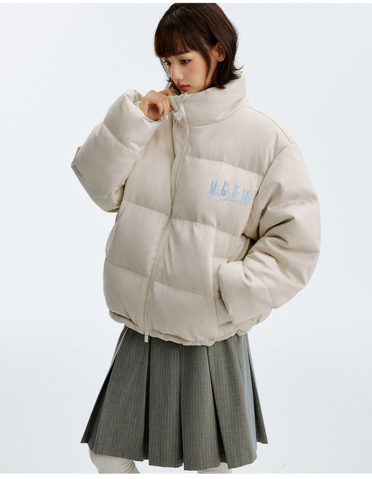 MEDM Suede 3D Embroidered Down Jacket | Face 3 Face