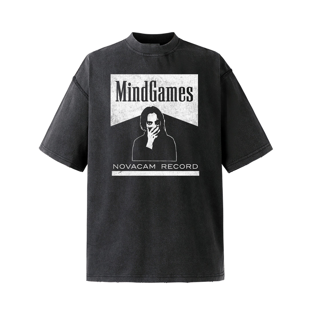 NOVACAM MindGames Vintage Print Washed Backstitch Tee | Face 3 Face