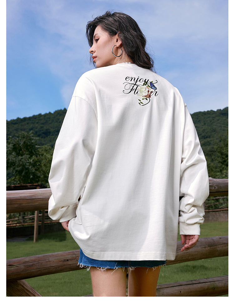 MEDM Vine and Flower Butterfly Logo Long Sleeve Tee | Face 3 Face