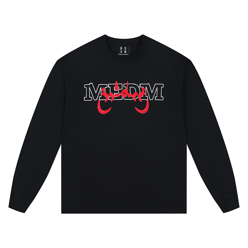 MEDM Arched Logo Handwritten Long Sleeve Tee | Face 3 Face
