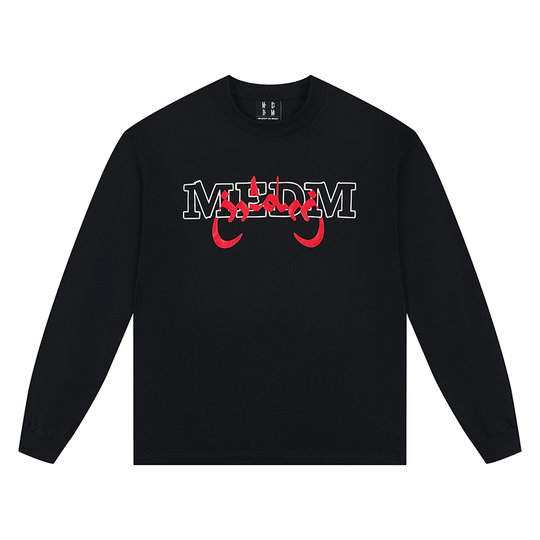 MEDM Arched Logo Handwritten Long Sleeve Tee | Face 3 Face