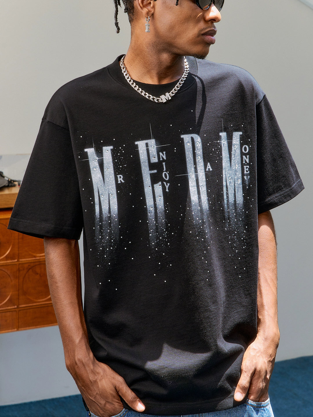 MEDM Rhinestone Flash Logo Tee | Face 3 Face