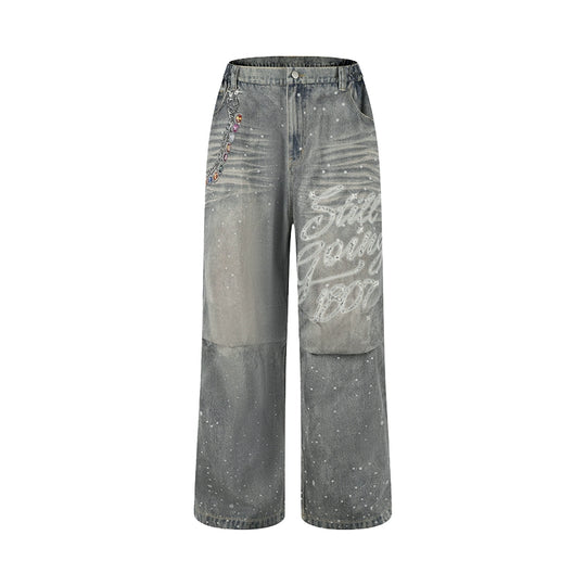 1807 SWAROVSKI Crystal Washed Jeans | Face 3 Face