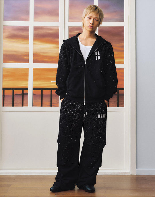 MEDM Starry Sky Rhinestone Zip Up Hoodie | Face 3 Face