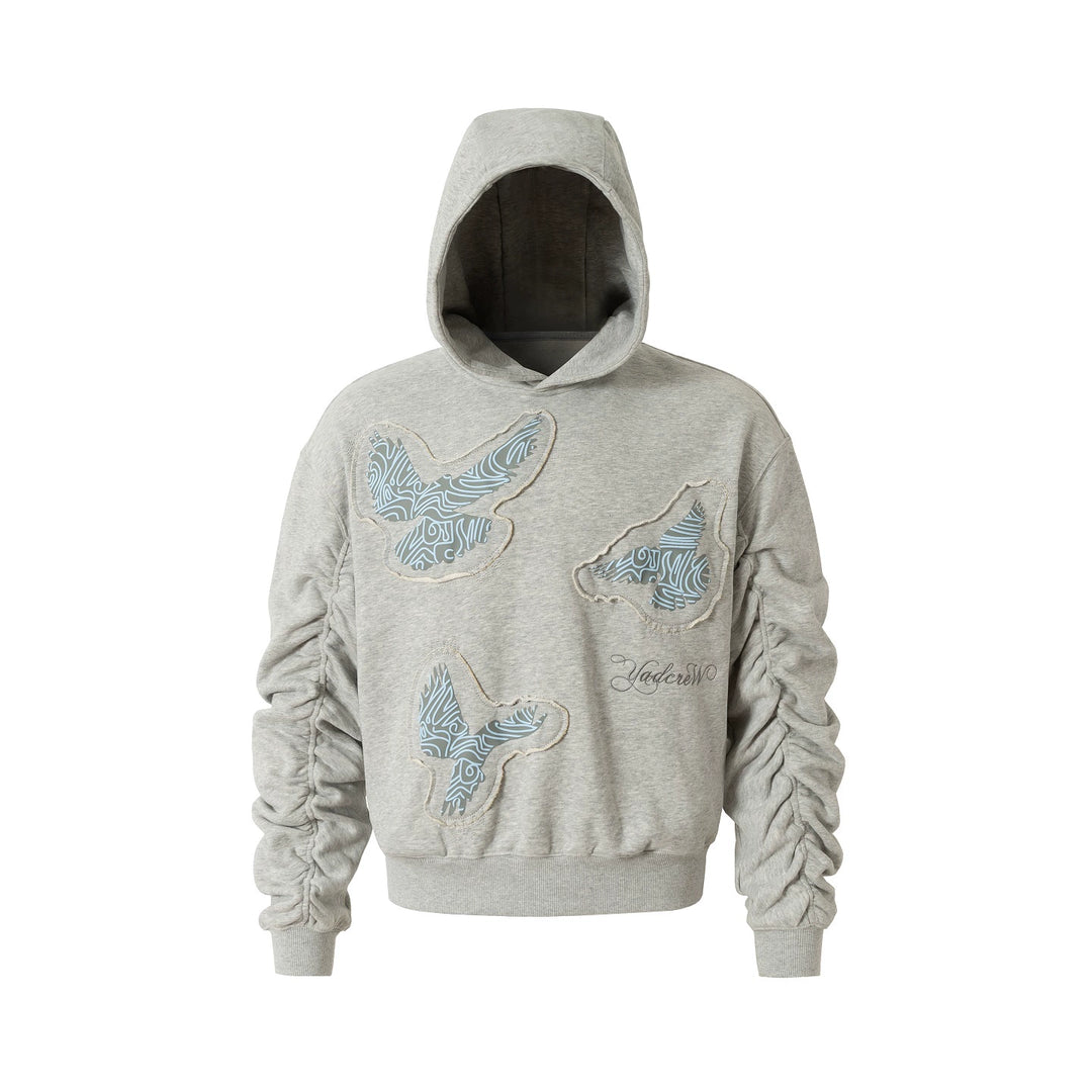 YADcrew Peace Dove Pleated Sleeves Hoodie | Face 3 Face