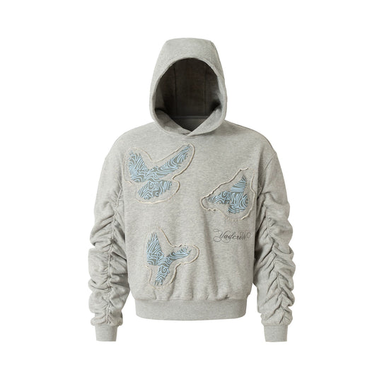 YADcrew Peace Dove Pleated Sleeves Hoodie | Face 3 Face