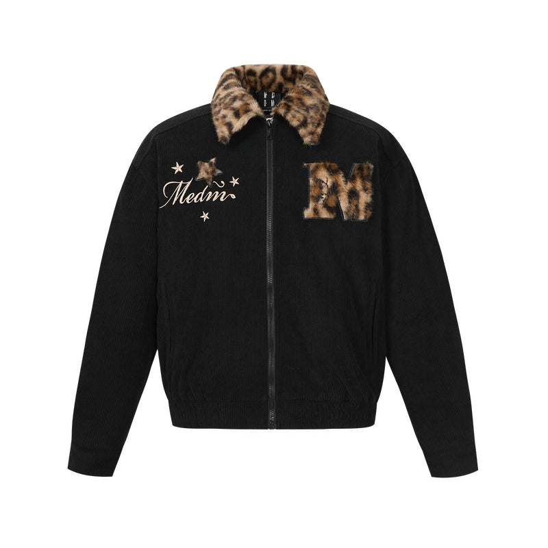 MEDM Leopard Fur Collar Corduroy Jacket | Face 3 Face
