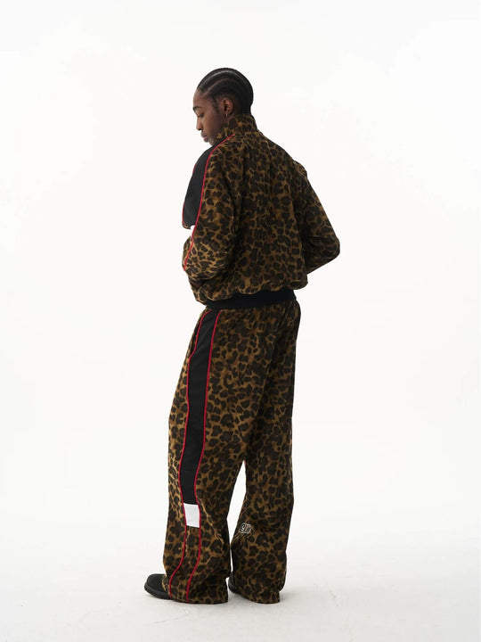 EXITMODE BY BLIND NO PLAN Horse Graphic Leopard Print Track Jacket | Face 3 Face