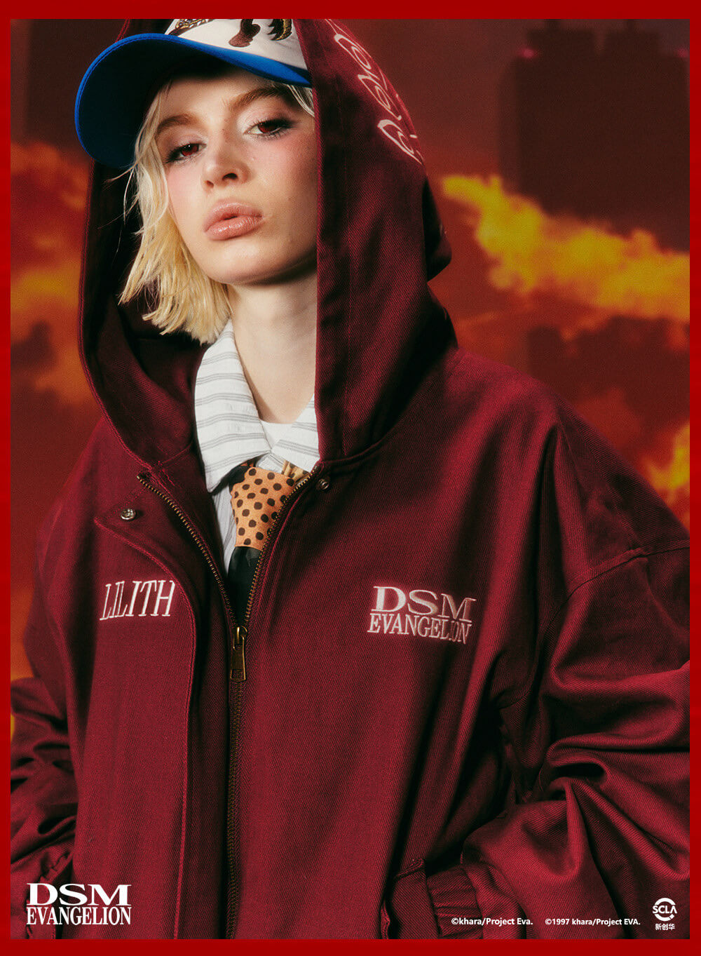 DSM x EVA Second Angel Lilith Washed Zip Up Hooded Jacket | Face 3 Face