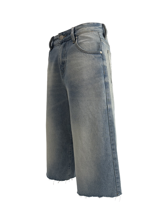 KARMANISTIC Eagle Print Washed Denim Jorts | Face 3 Face