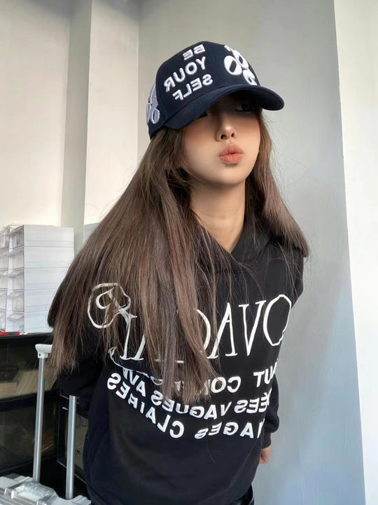 NOVACAM Slogan Puff Print Logo Hoodie | Face 3 Face