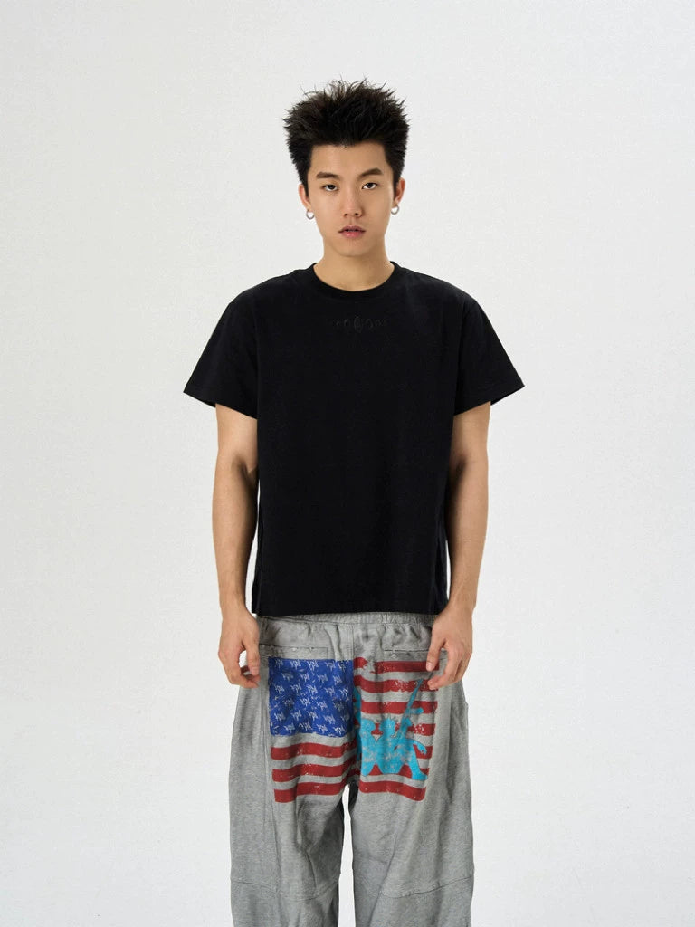 KARMANISTIC Standard Logo Embroidery Boxy Fit Tee | Face 3 Face