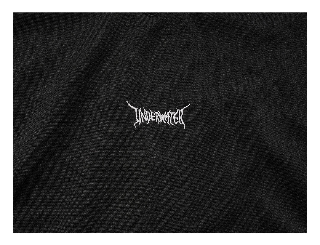 UNDERWATER Black and White Deconstructed Patchwork Embroidered Jersey Tee | Face 3 Face