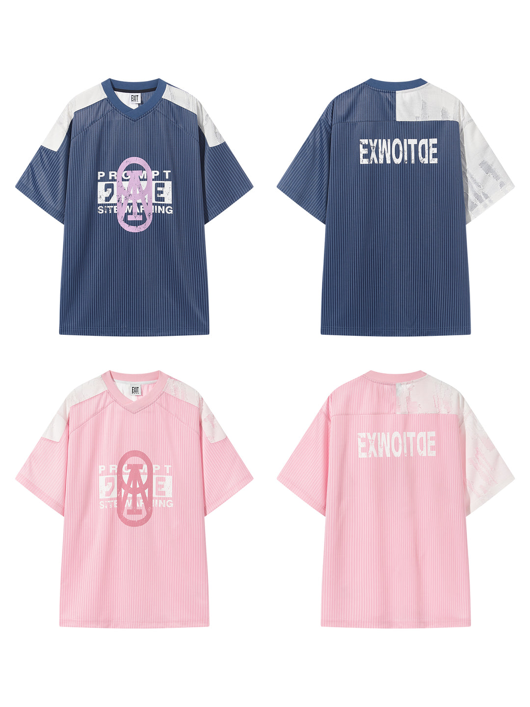 BLIND NO PLAN Colorblocked sports Jersey Tee | Face 3 Face