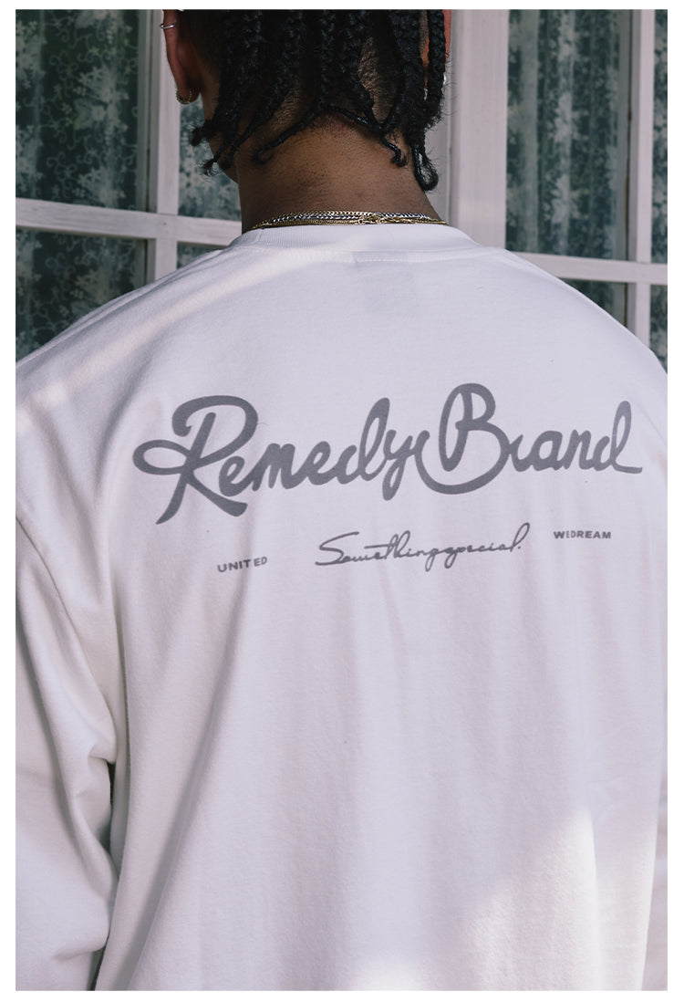 Remedy Script Print Long Sleeve Tee | Face 3 Face