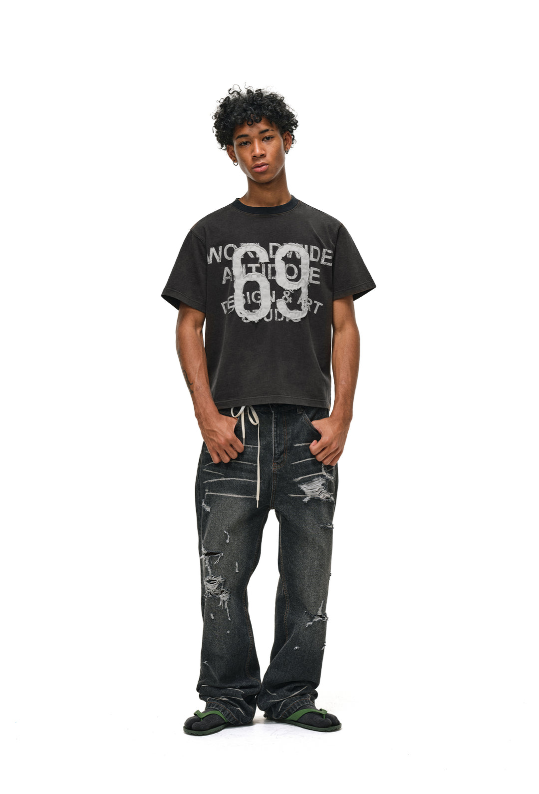 ANTIDOTE Vintage Washed Patch Embroidery Tee | Face 3 Face