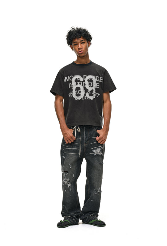 ANTIDOTE Vintage Washed Patch Embroidery Tee | Face 3 Face