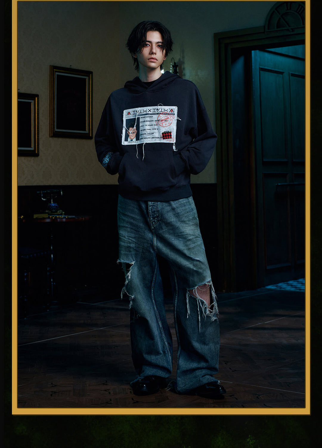 MEDM × HUNTER×HUNTER Hunter License Graphic Patch Hoodie | Face 3 Face