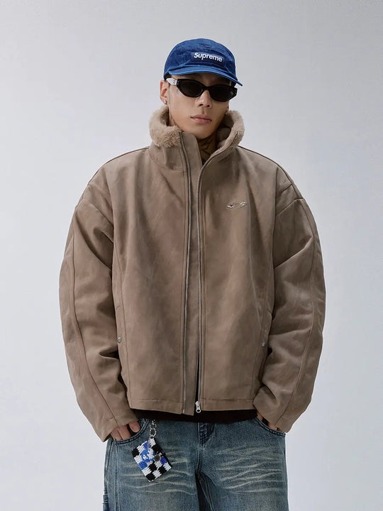 F2CE Long Fur Lined Suede Jacket | Face 3 Face