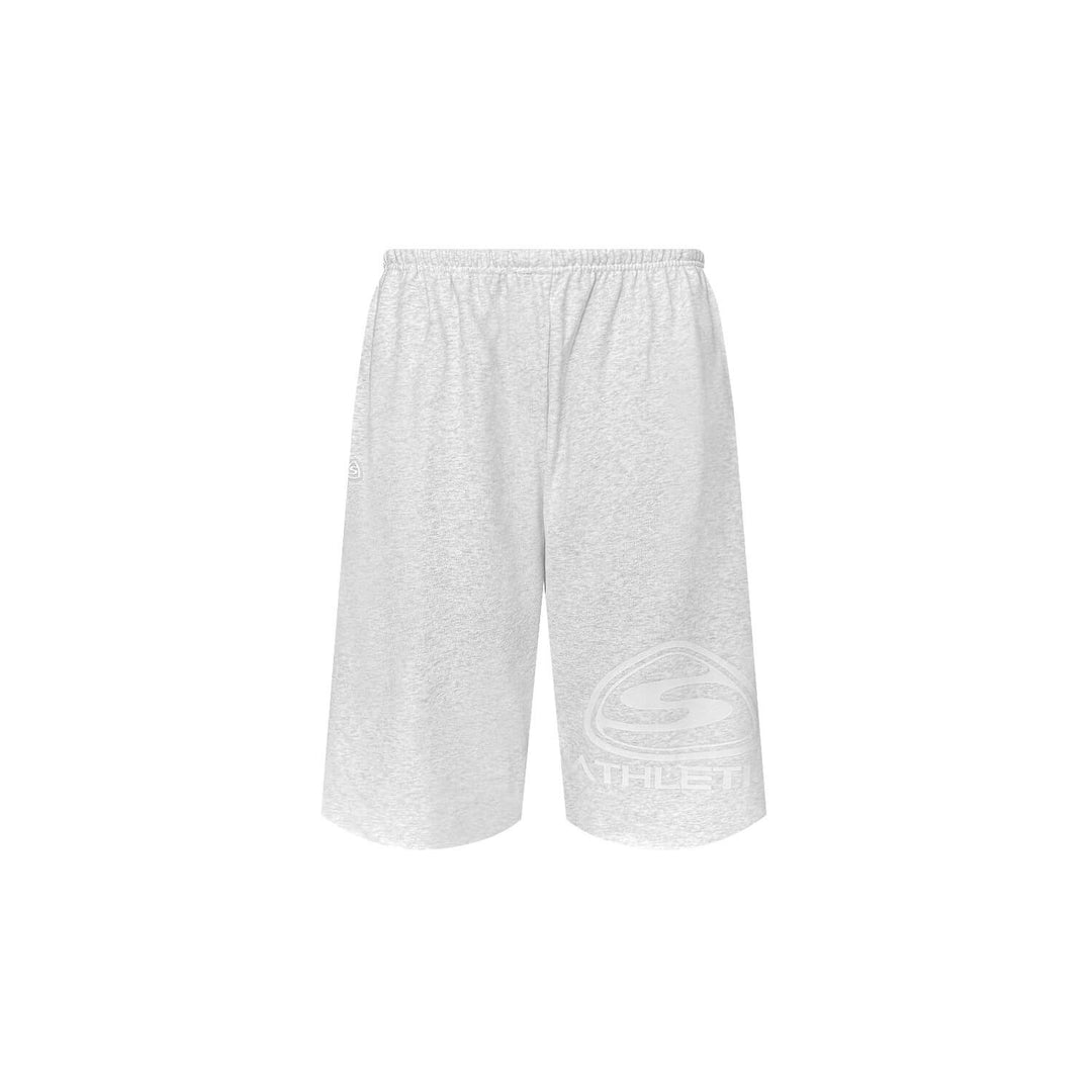 S45 Basic Heavyweight Logo Print Cutoff Baggy Sweat Shorts