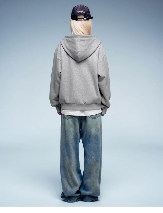 MEDM Contrast Hood Lining Zip Up Hoodie | Face 3 Face