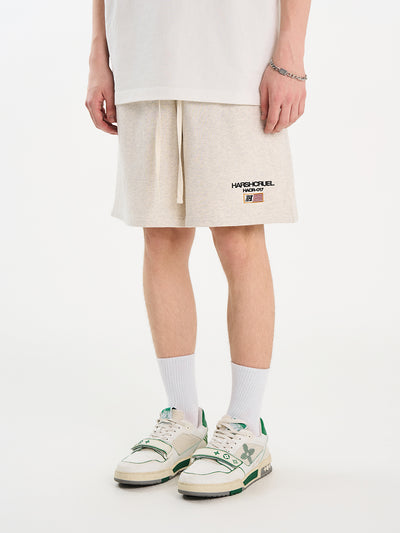 Harsh and Cruel Flag Embroidery Sweat Shorts | Face 3 Face